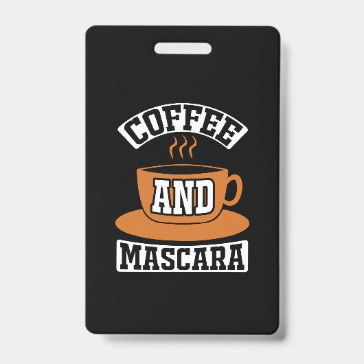 コーヒーアート コーヒーとマスカラ バッジ (正面)