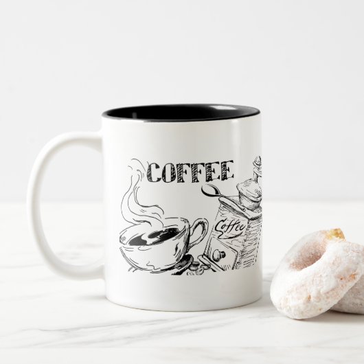 コーヒーアート ツートーンマグカップ (ドーナツ)