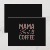 コーヒーアート ママはコーヒーが必要 ポストカード (正面/裏面)