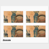 コーヒーアート – 朝の最初 長方形シール (シート)