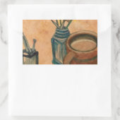 コーヒーアート – 朝の最初 長方形シール (バッグ)