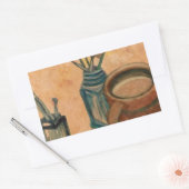 コーヒーアート – 朝の最初 長方形シール (封筒)