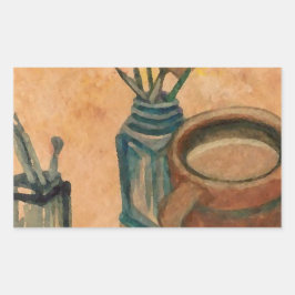 コーヒーアート – 朝の最初 長方形シール