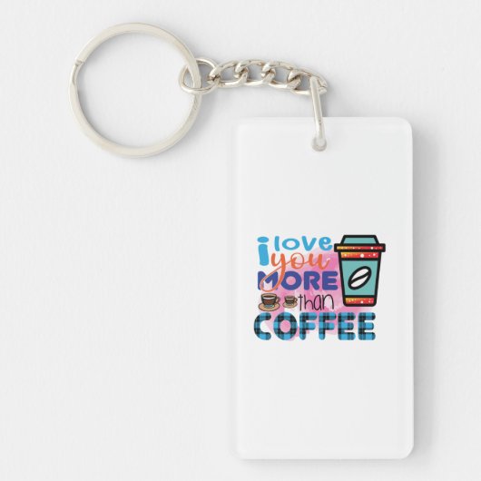 コーヒーアート 私はあなたのことがコーヒーより好き キーホルダー (正面)