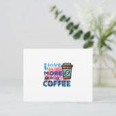 コーヒーアート 私はあなたのことがコーヒーより好き ポストカード (スタンド正面)