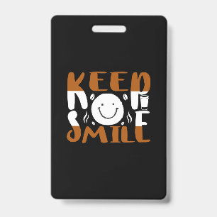 コーヒーアート Keep Smile バッジ