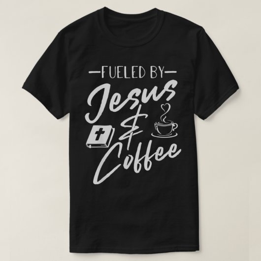 コーヒーイエスキフェイン好きのクリスチャンに酔っぱらっている Tシャツ (デザイン正面)