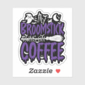 コーヒーウィッチ走ブロムハロウィーンの私のbromstick シール (シート)