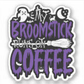 コーヒーウィッチ走ブロムハロウィーンの私のbromstick シール (正面)
