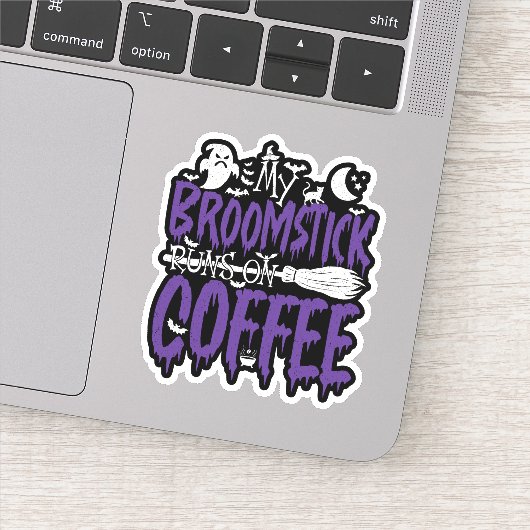 コーヒーウィッチ走ブロムハロウィーンの私のbromstick シール (詳細)