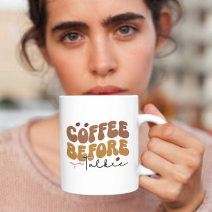 コーヒーウィートーキーおもしろいレトロ文字スタイル コーヒーマグカップ
