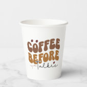 コーヒーウィートーキーおもしろいレトロ文字スタイル 紙コップ (裏面)