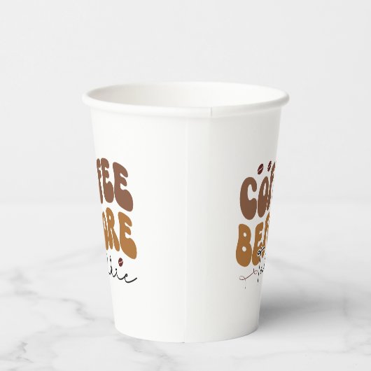 コーヒーウィートーキーおもしろいレトロ文字スタイル 紙コップ (右)