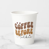 コーヒーウィートーキーおもしろいレトロ文字スタイル 紙コップ (正面)