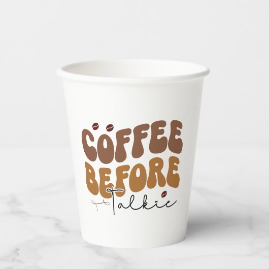 コーヒーウィートーキーおもしろいレトロ文字スタイル 紙コップ (正面)