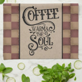 コーヒーウォームズザソウル – 初期のスタイル キッチンタオル (折り畳み)