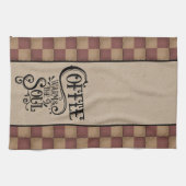 コーヒーウォームズザソウル – 初期のスタイル キッチンタオル (横)