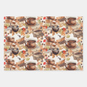 コーヒーエスプレッソの水の色のパターン ラッピングペーパーシート (正面)