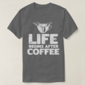 コーヒーエスプレッソカフェバリスタラバーファナティック Tシャツ (デザイン正面)