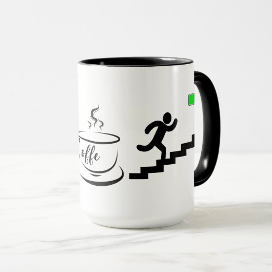 コーヒーエネルギーバッテリー残量デザイン マグカップ (正面右)