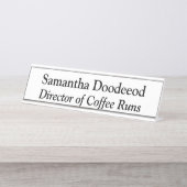 コーヒーオフィス走ホワイおもしろいトディレクター デスクネームプレート (正面)