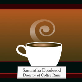 コーヒーオフィス走ホワイおもしろいトディレクター デスクネームプレート