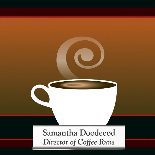 コーヒーオフィス走ホワイおもしろいトディレクター デスクネームプレート