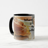 コーヒーオレンジベアディおもしろいプリント マグカップ (正面左)