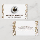 コーヒーオンソーサー | 上面ビュー | コーヒービーンズ 名刺 (正面/裏面)