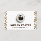 コーヒーオンソーサー | 上面ビュー | コーヒービーンズ 名刺 (正面)