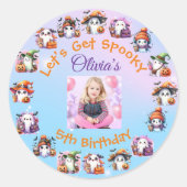 コーヒーオーバー幽霊パーティーステッカー子供へ誕生日 ラウンドシール (正面)