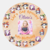 コーヒーオーバー幽霊パーティーステッカー子供へ誕生日 ラウンドシール (正面)