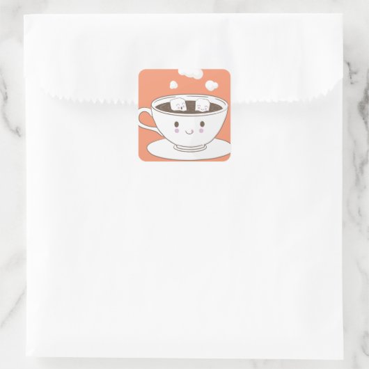 コーヒーカおもしろいップに入れたかわいいキューブ スクエアシール (バッグ)