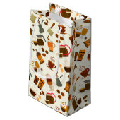 コーヒーカッコいいパーティータイル模様 スモールペーパーバッグ (裏面アングル)