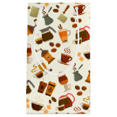 コーヒーカッコいいパーティータイル模様 スモールペーパーバッグ (正面)