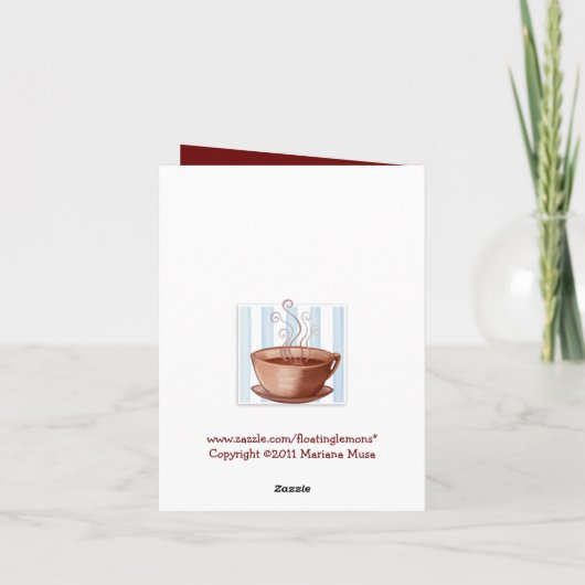 コーヒーカップありがとうご注意カード サンキューカード (裏面)