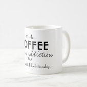 コーヒーカップおもしろいパーソナル引用文ブラック コーヒーマグカップ (正面右)