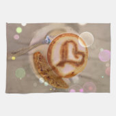 コーヒーカップおよびbiscottiのイメージの台所タオル キッチンタオル (横)