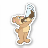 コーヒーカップでクマ シール (正面)