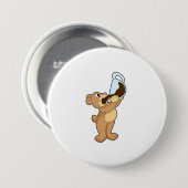 コーヒーカップでクマ 缶バッジ (正面&裏面)