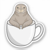 コーヒーカップでシール シール (正面)
