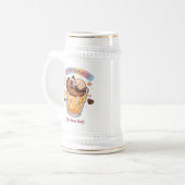 コーヒーカップで眠るシャム猫Chibi ビールジョッキ (正面左)
