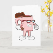 コーヒーカップとコーヒー カード (黄色い花)