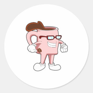 コーヒーカップとコーヒー ラウンドシール