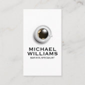 コーヒーカップとソーサーのトップビュー 名刺 (正面)