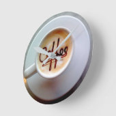 コーヒーカップとソーサーラテコーヒークロック ラウンド壁時計 (傾斜)