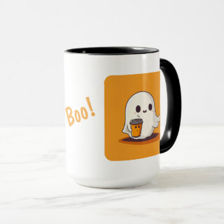 コーヒーカップとブーとのハロウィーン幽霊! マグカップ