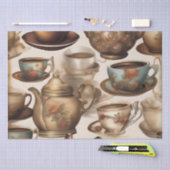 コーヒーカップとポットの分離/ 薄葉紙 (クラフト)