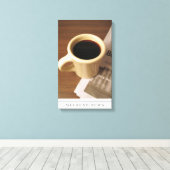 コーヒーカップと新聞キャンバス キャンバスプリント (インサイチュ (ウッドフロア))