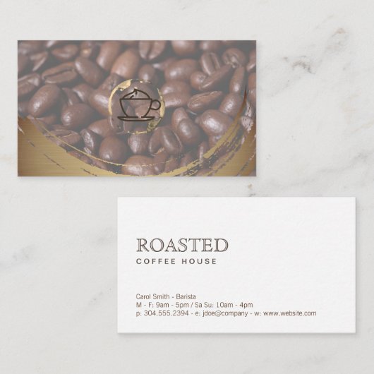 コーヒーカップと汚れブラシ 名刺 (正面/裏面)